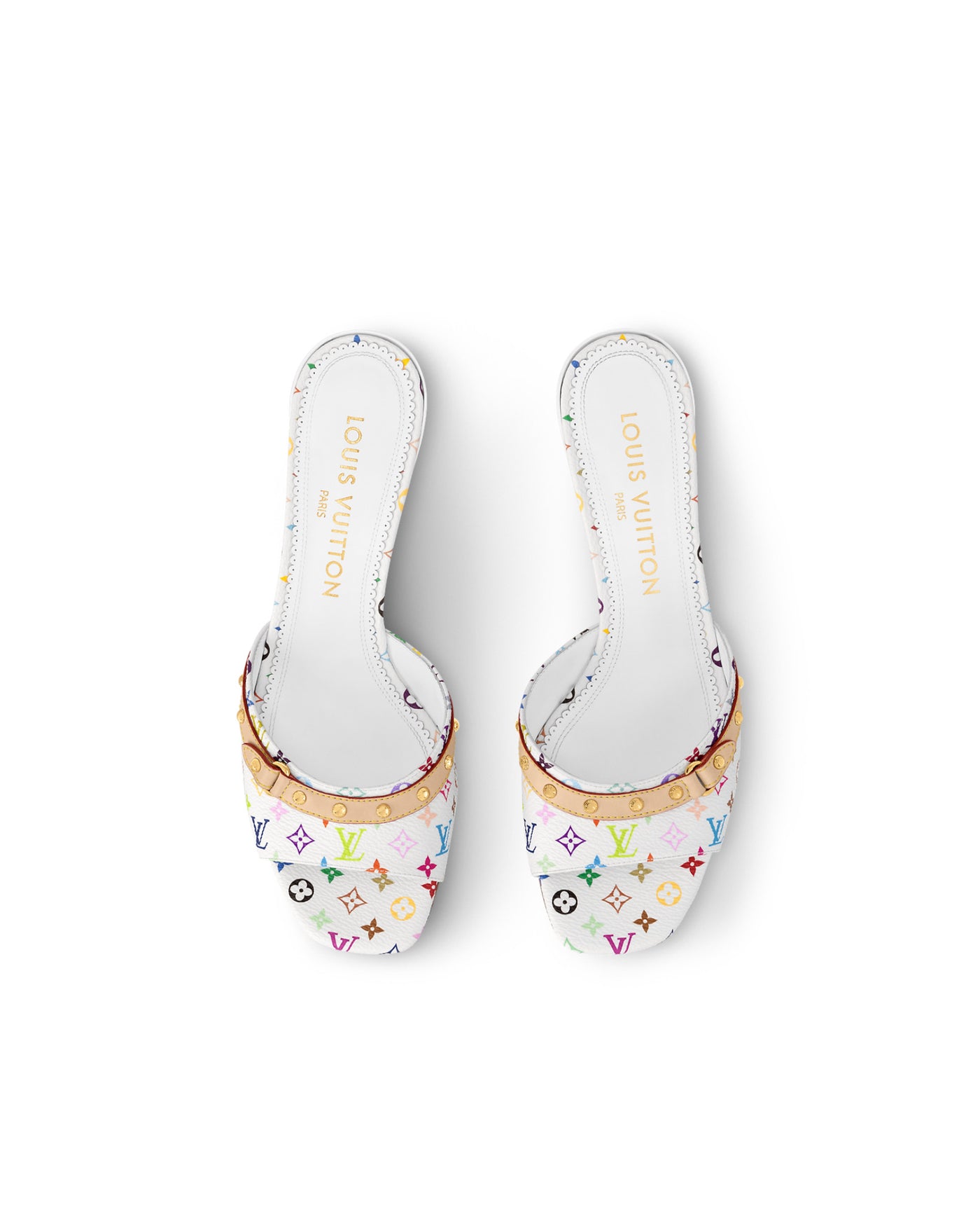 "LV" HEELS WHITE