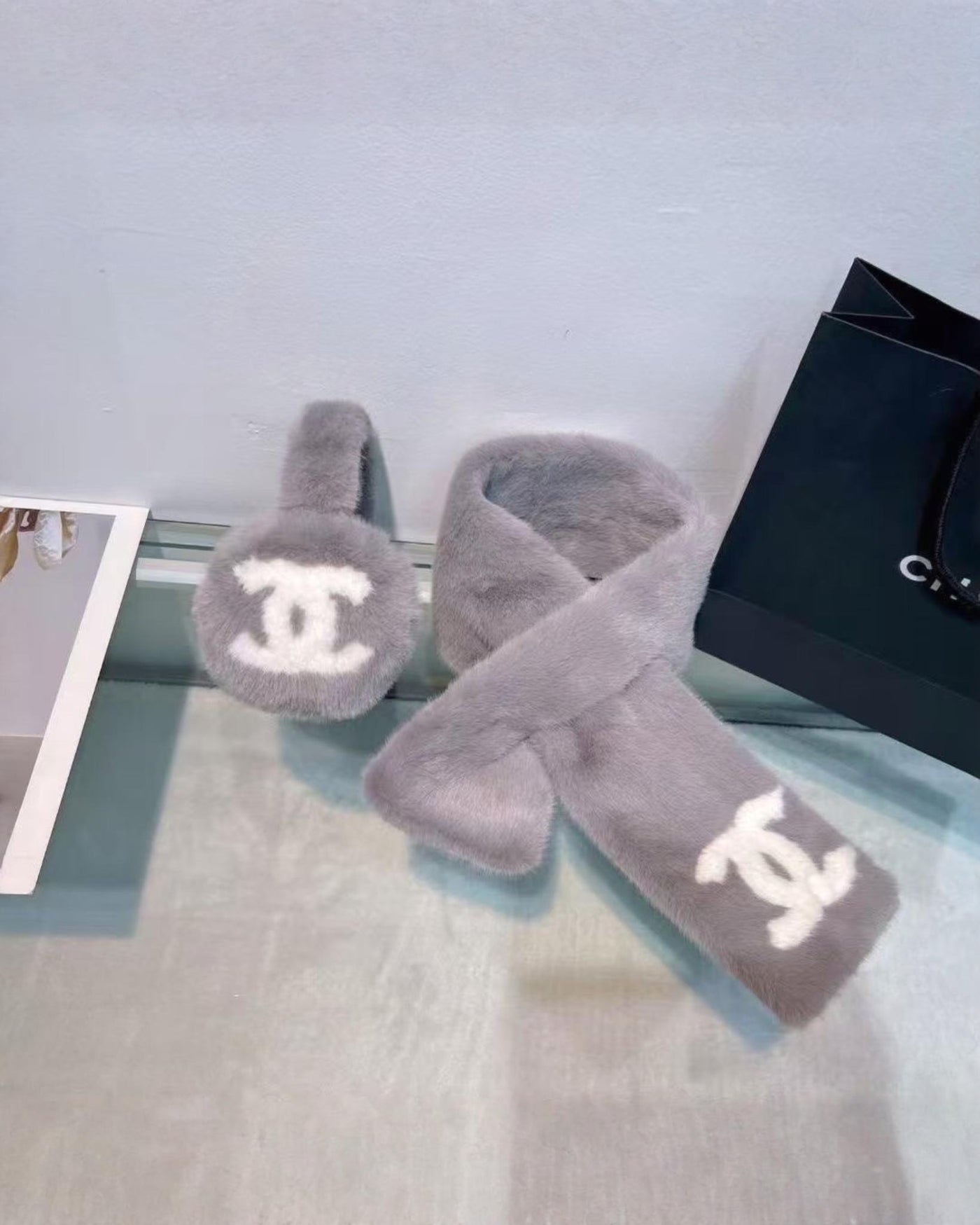 "CHANL" EARMUFFS + Scarf Pack