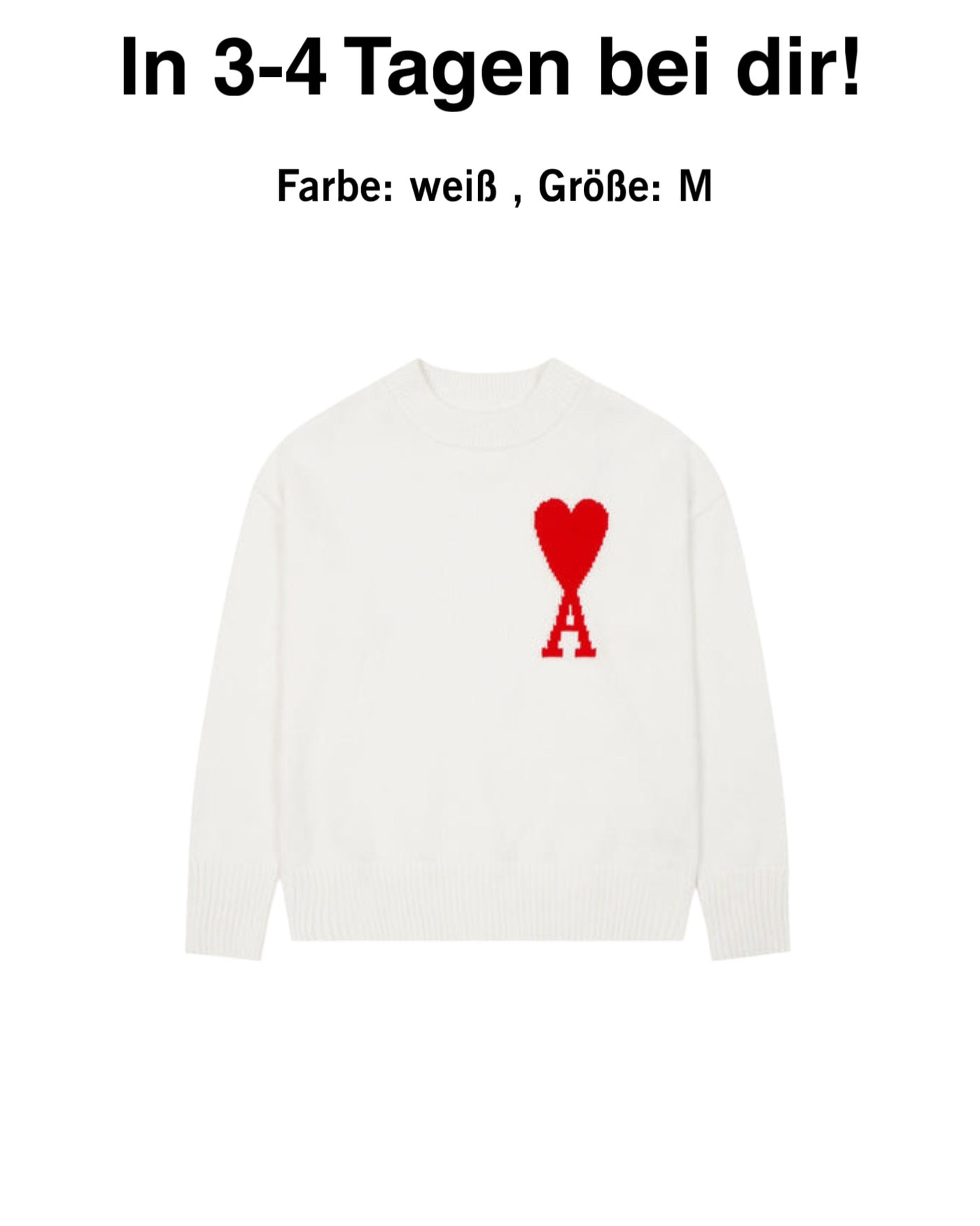 "Heart" Sweater Weiß M