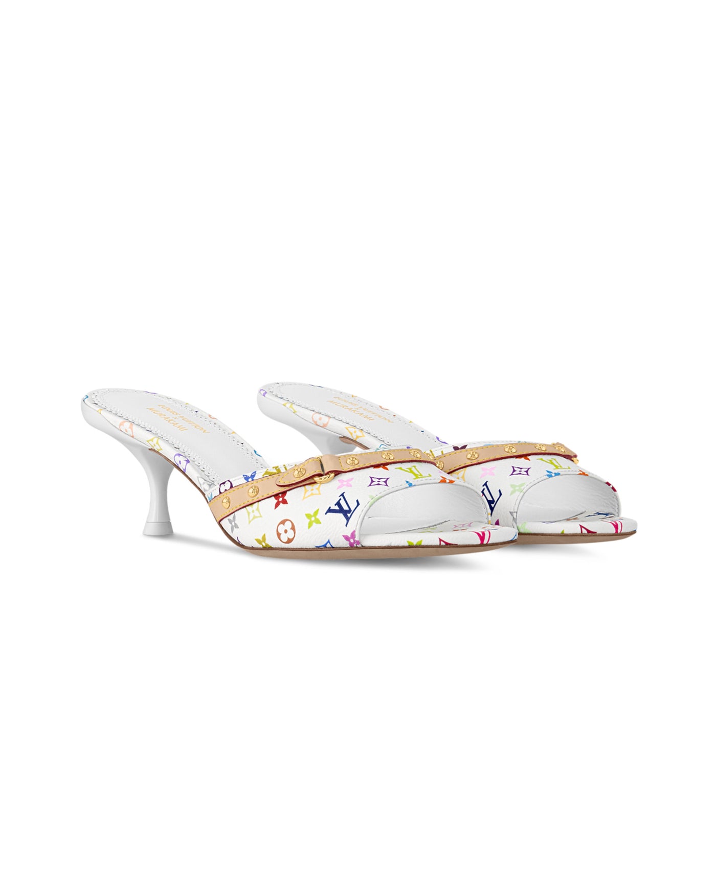 "LV" HEELS WHITE