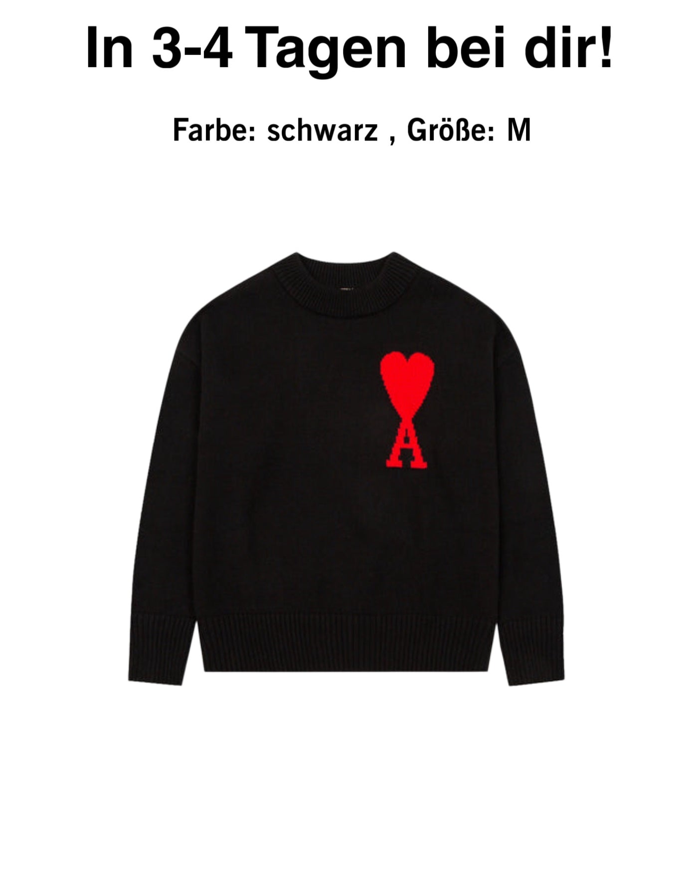 "Hearts" Sweater schwarz M
